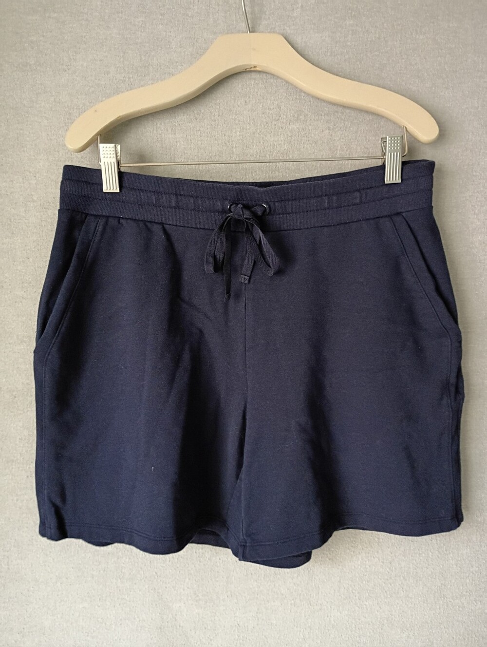 T by Talbots Navy Soft Knit Drawstring Shorts Size Medium